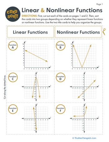 Card Sort: Linear and Nonlinear Functions