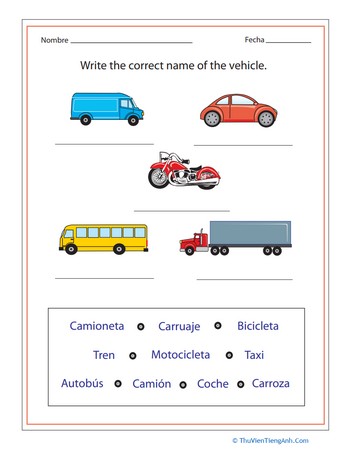 Cars in Spanish