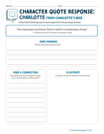 Character Quote Response: Charlotte from Charlotte’s Web
