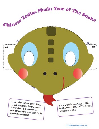 Make a Chinese Zodiac Mask: Year of the Snake