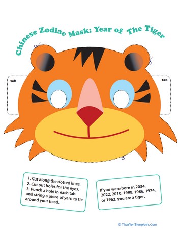 Make a Chinese Zodiac Mask: Year of the Tiger