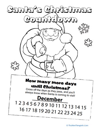 Christmas Countdown Coloring Page