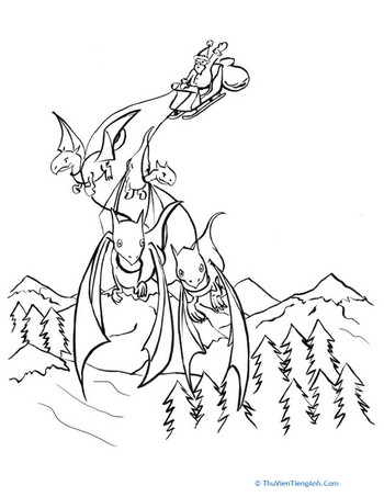 Christmas Dragons Coloring Page