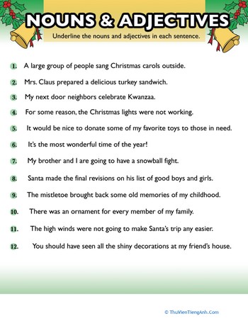 Christmas Nouns and Adjectives #5