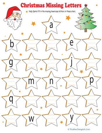 Lowercase Letter Practice: Christmas