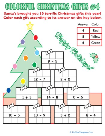 Colorful Christmas Math #4