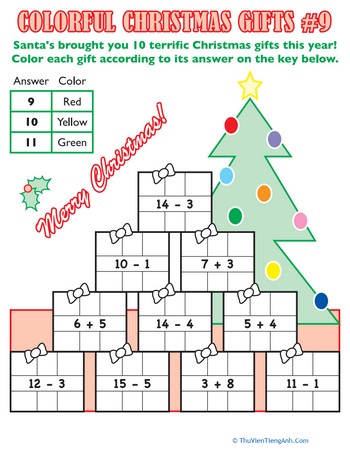 Colorful Christmas Math #9