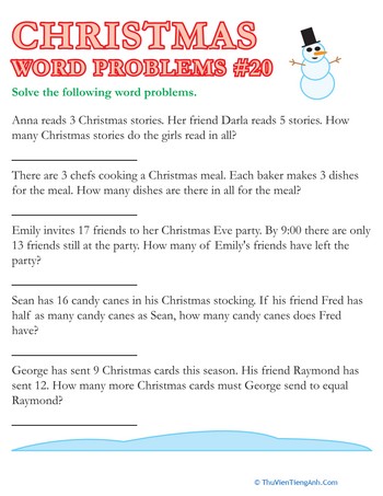 Christmas Word Problems #20