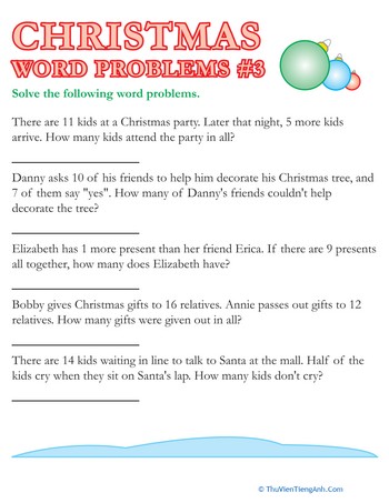 Christmas Word Problems #3