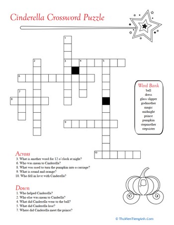 Cinderella Crossword Puzzle