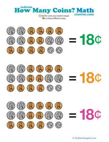 How Many Coins Make 18 Cents?