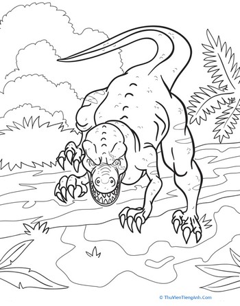 Angry Dinosaur Coloring Page