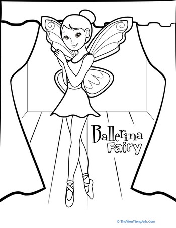 Ballerina Fairy Coloring Page