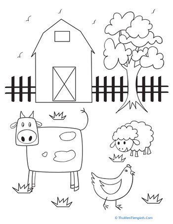 Barn Coloring Page