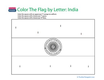 Make a Color-by-Letter Flag: India