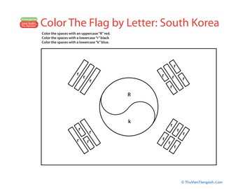 Make a Color-by-Letter Flag: Korea