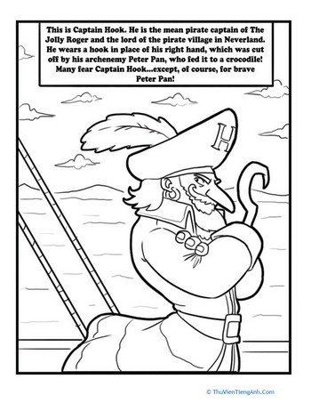 Pirate Coloring Page: Captain Hook