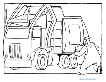 Color a Car: Garbage Truck
