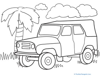 Color a Car: Jungle Jeep