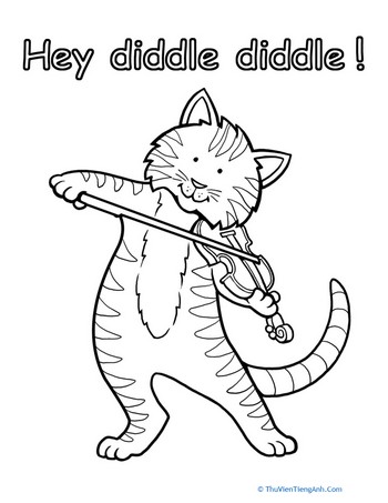 The Cat and the Fiddle Coloring Page
