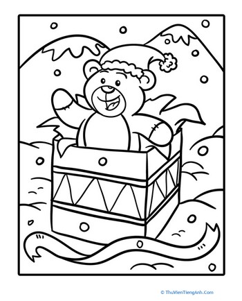 Christmas Gift Coloring Page!