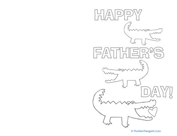Color a Crocodile Father’s Day Card