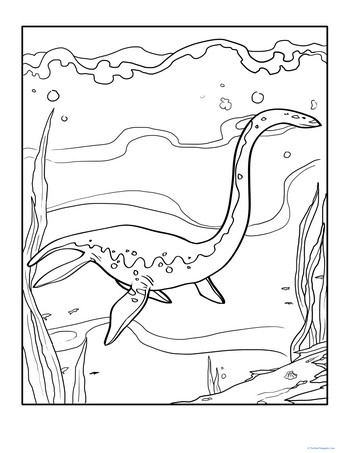 Color the Dinosaur: Elasmosaurus