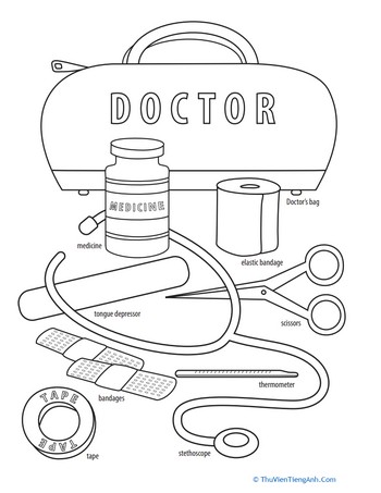 Doctor Coloring Page: Tools
