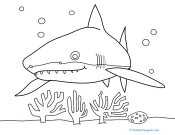 Sneaky Shark Coloring Page