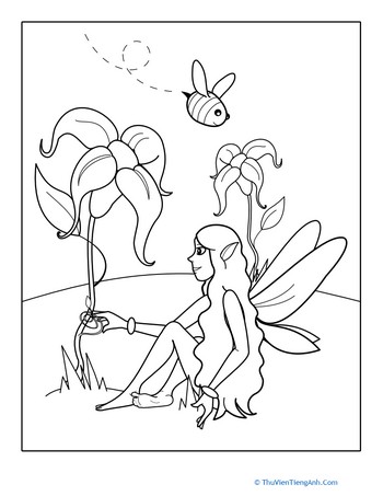 Flower Fairy Coloring Sheet