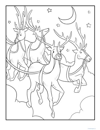 Color the Flying Reindeer