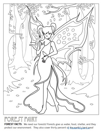 Forest Fairy Coloring Page