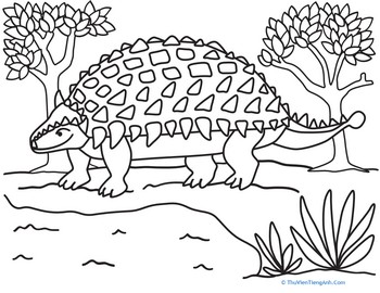 Color the Friendly Ankylosaurus