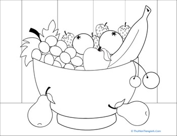 Fruit Bowl Coloring Page