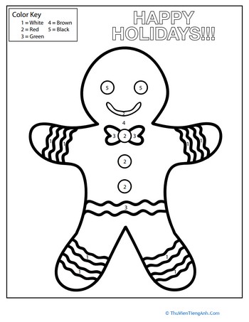 Gingerbread Man Color by Number
