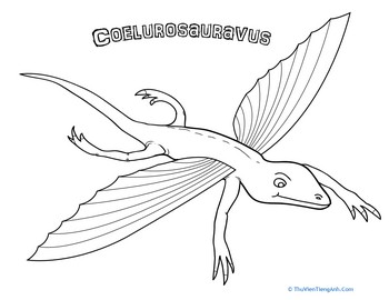 Color the Gliding Coelurosauravus!