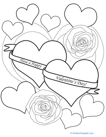 Color the Happy Valentine’s Day Message