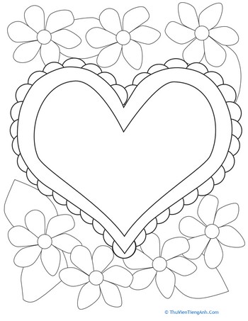 Color the Heart & Flowers
