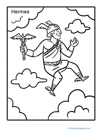 Greek God Hermes Coloring Page