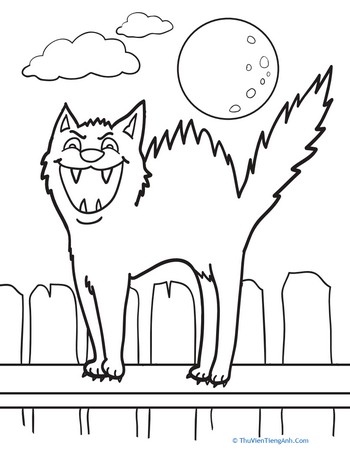Color the Hissing Cat
