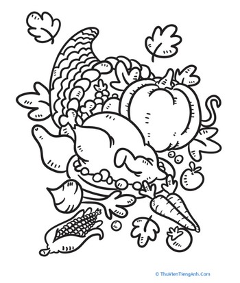 Horn of Plenty Coloring Page