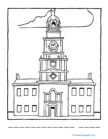 Independence Hall Coloring Page