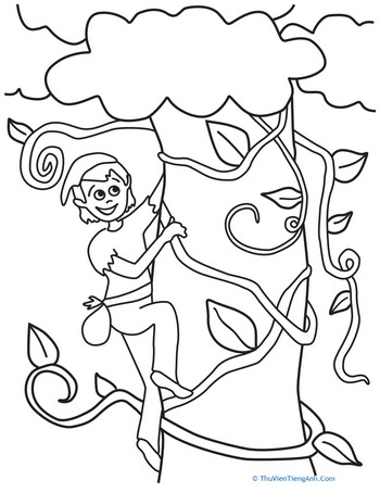 Jack and the Beanstalk Coloring Page