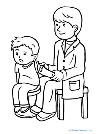 Color the Kid Getting a Flu Shot