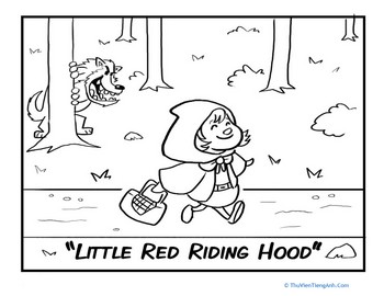 Little Red Riding Hood and the Wolf Coloring Page