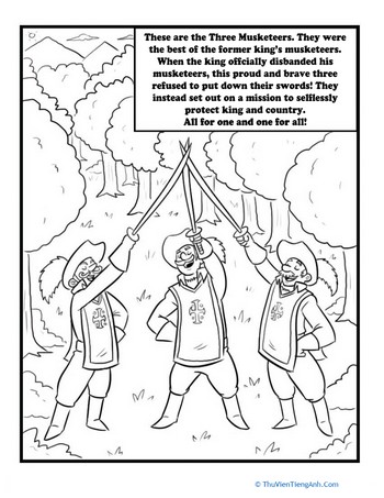 Three Musketeers Coloring Page