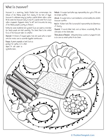 Color the Passover Seder Plate