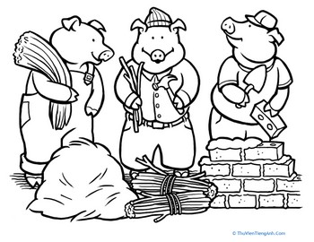 Color the Three Little Pigs