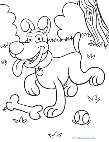 Playful Pup Coloring Page