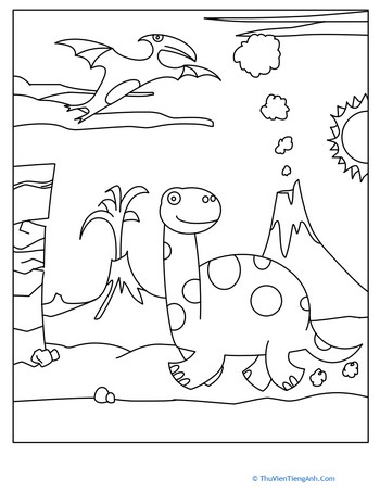 Color the Prancing Dinosaur